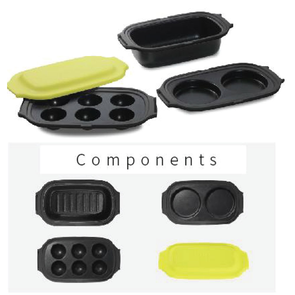Grill Micro-ondes Rouge Lékué Pour 1-2 Personnes - En Acier, Dimensions 25.2x14.8 Cm